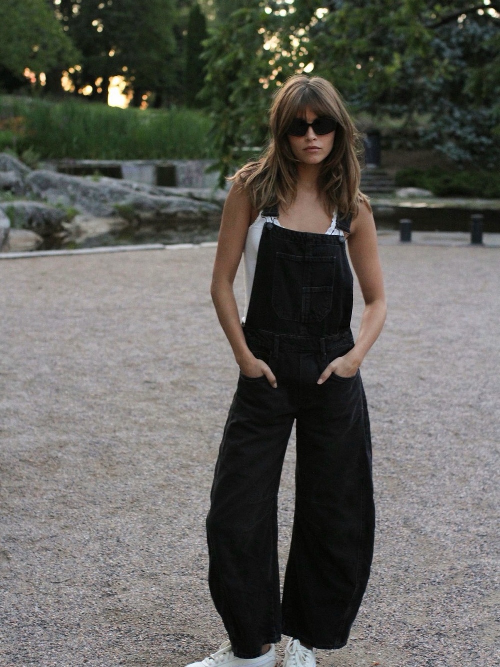 Free people barrel overalls NWT size L
